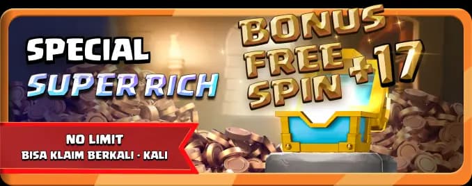 FREE SPIN 17✘ SPESIAL SUPER RICH